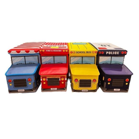 Portable Foldable Storage Box, Organizer, Stool, Car Model, Bus Shape School Bus - Picture 16 of 16